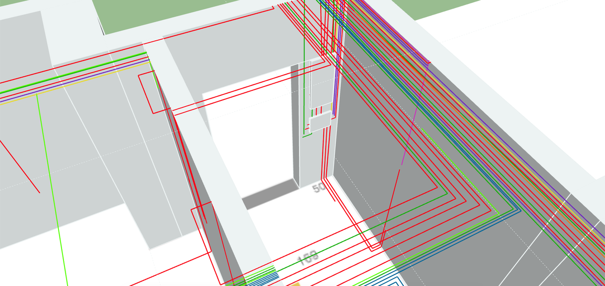 Это разметка проводки. Кабеля тут примерно полкилометра, но обо всем по порядку
