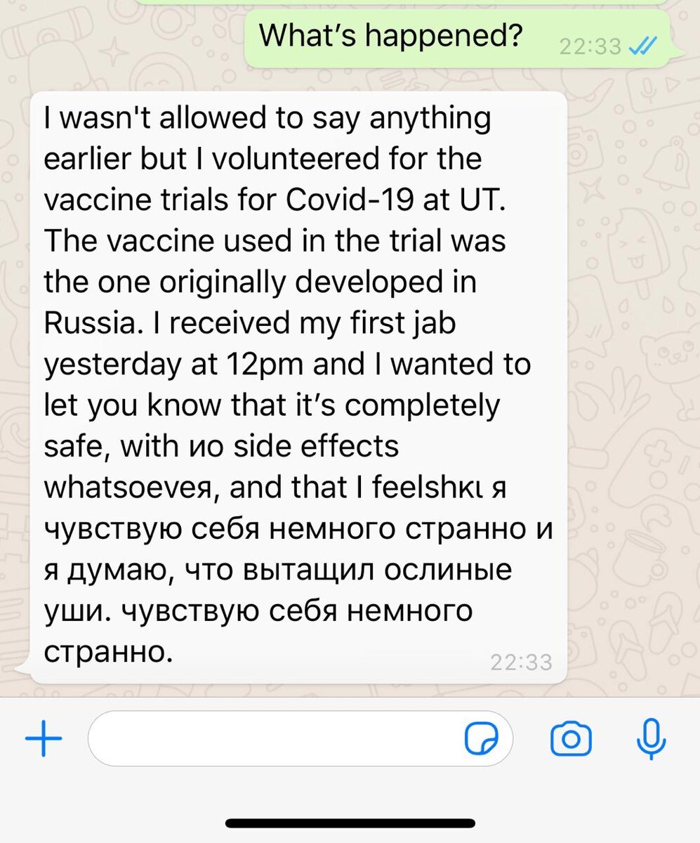 принтскрин рабочей переписки неизвестного происхождения