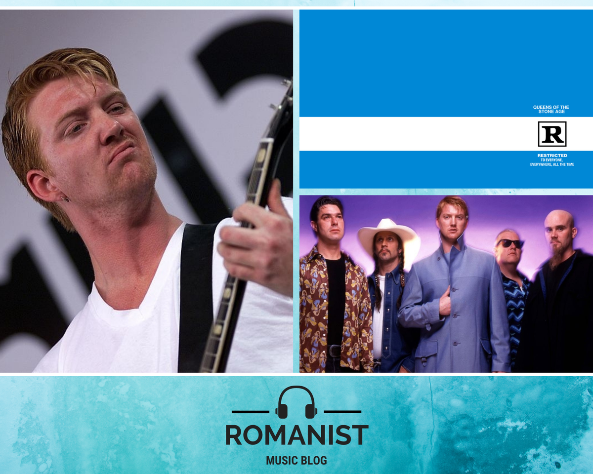 Коллаж, составленный из фото фронтмена Queens of the Stone Age Джоша Хомми, состава группы на тот момент и обложки альбома. Оформление «Rated R» предугадывает возможные цензурные последствия из-за текстов, имея подпись жирным шрифтом «Ограничено везде, для всех и всё время».