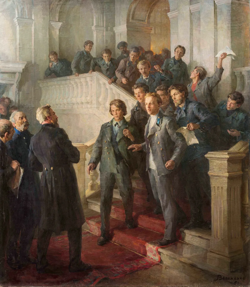 Ленин в университете картина