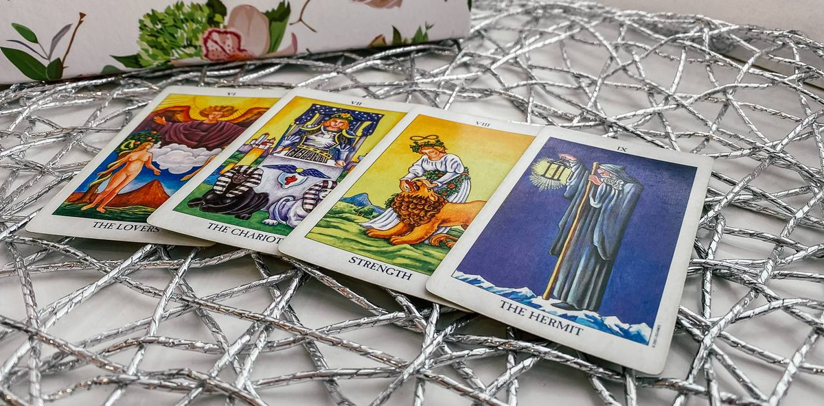 Влюбленные, Колесница, Сила и Отшельник