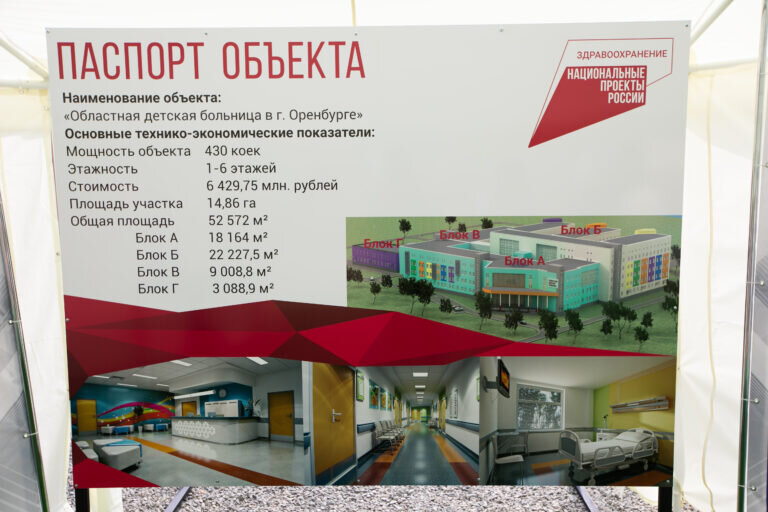    Для завершения строительства Оренбургская детская больница получит 700 млн рублей Марина Шарт