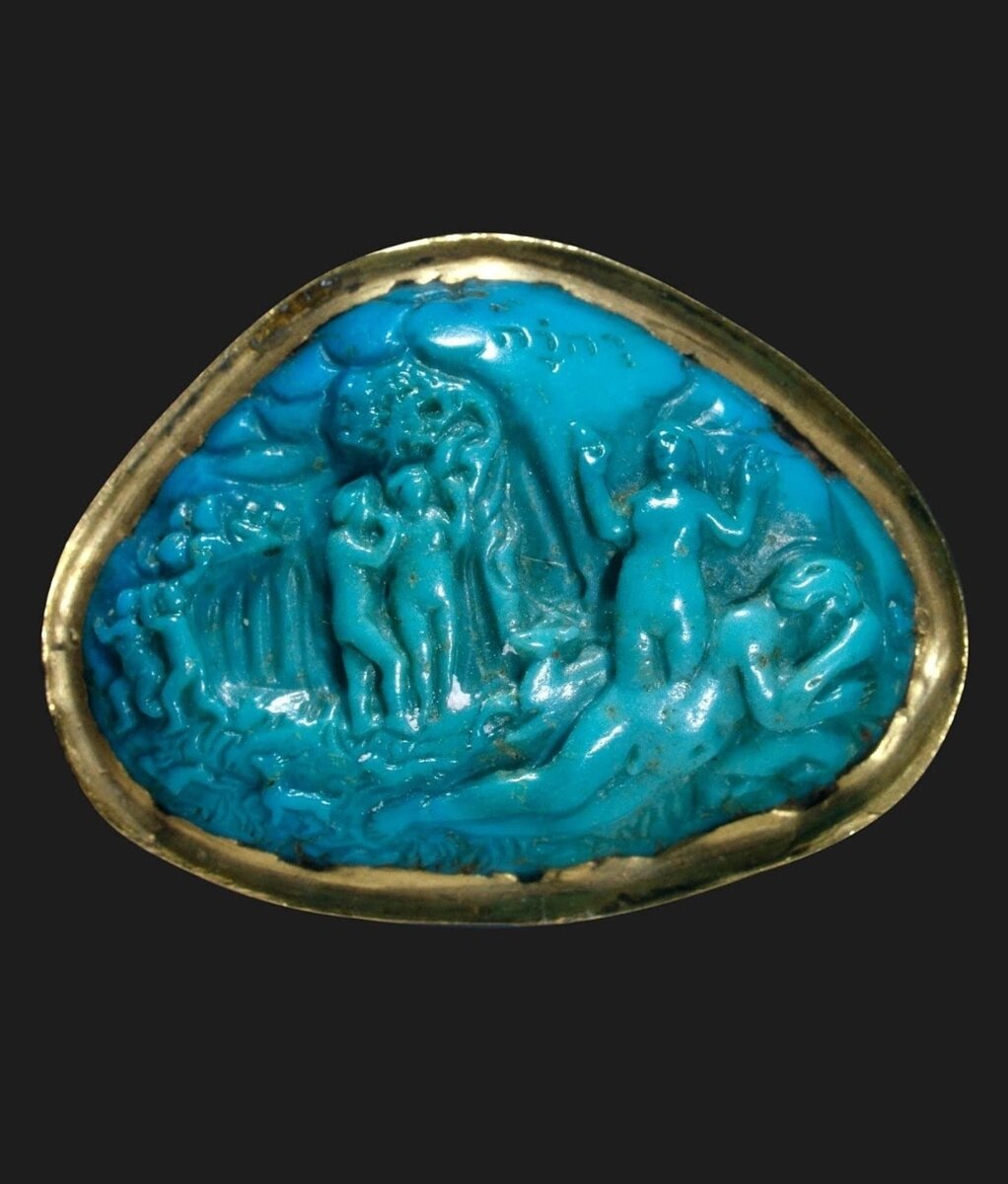 Камея из резной бирюзы. История Адама и Евы. Италия, первая половина XV века