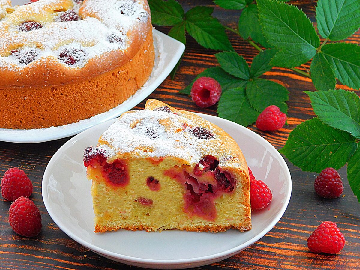 Сметанный пирог с малиной - пошаговый рецепт с фото