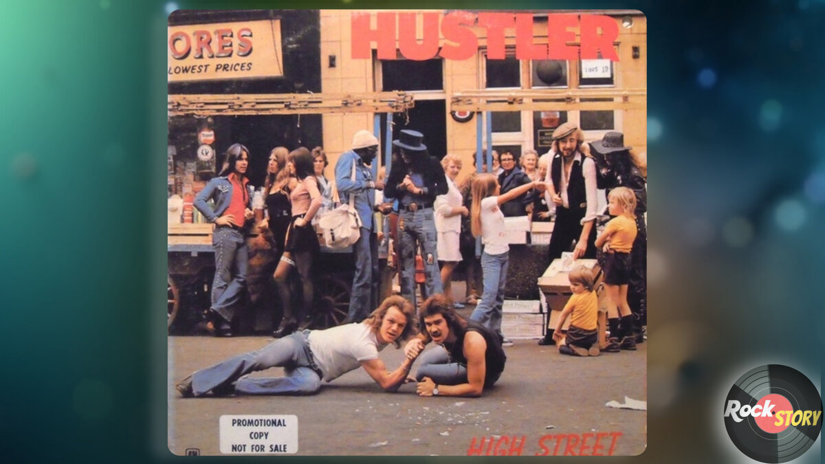 На фотографии обложка дебютного альбома группы Hustler
