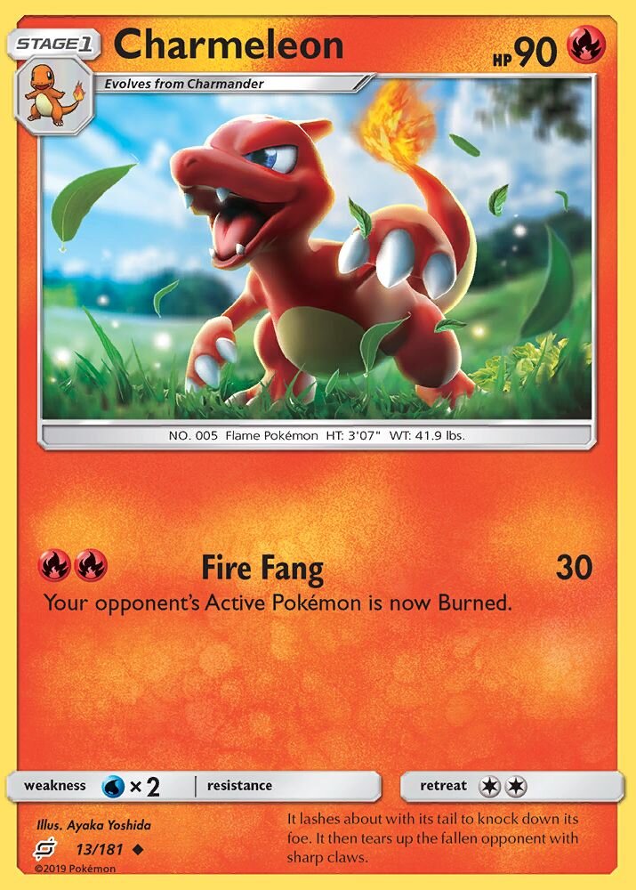 Charmeleon (Stage 1) эволюционирует из Charmander (Basic)