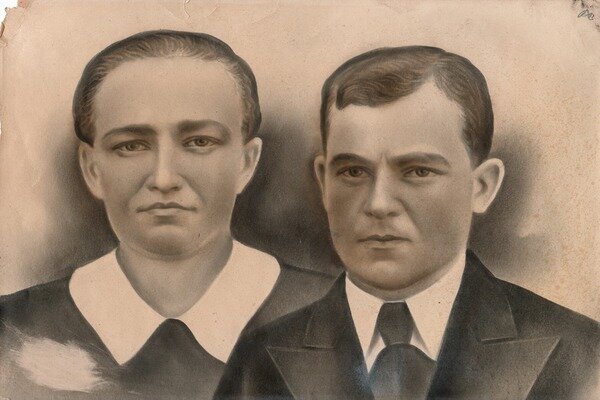 Василина со своим мужем  Афанасием Колесниковым. Фото из архива семьи Деревянко