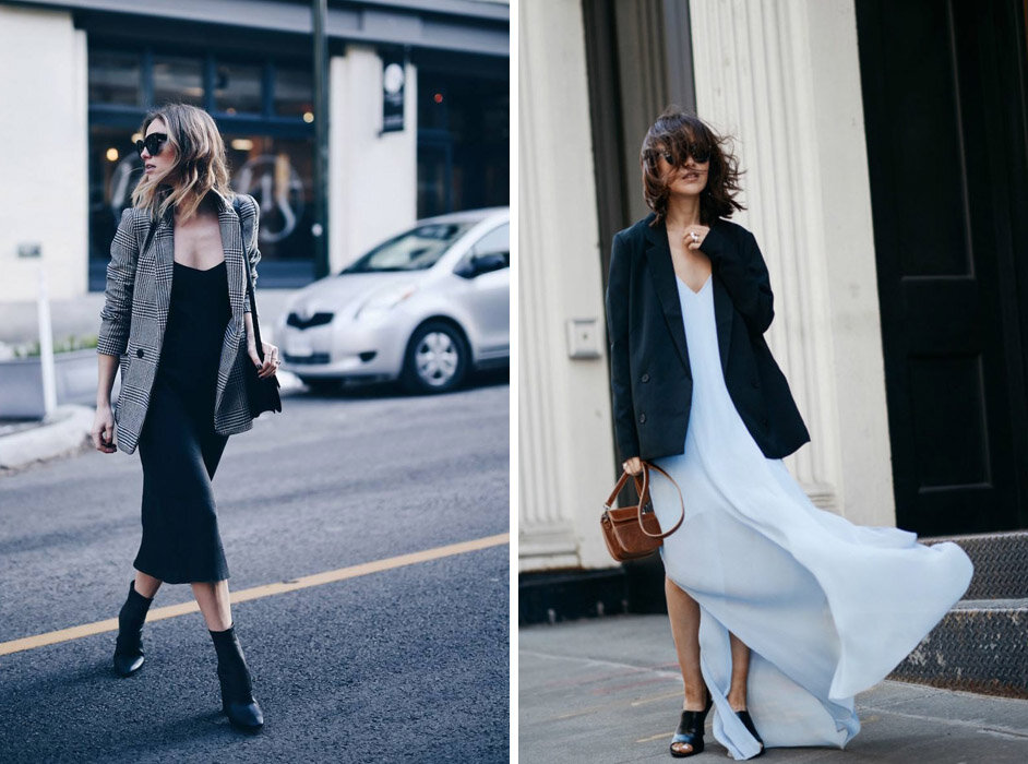 Вот образец того, как может шелковое платье заиграть по другому, если добавить к образу повседневные аксессуары. Ну вы меня поняли))))