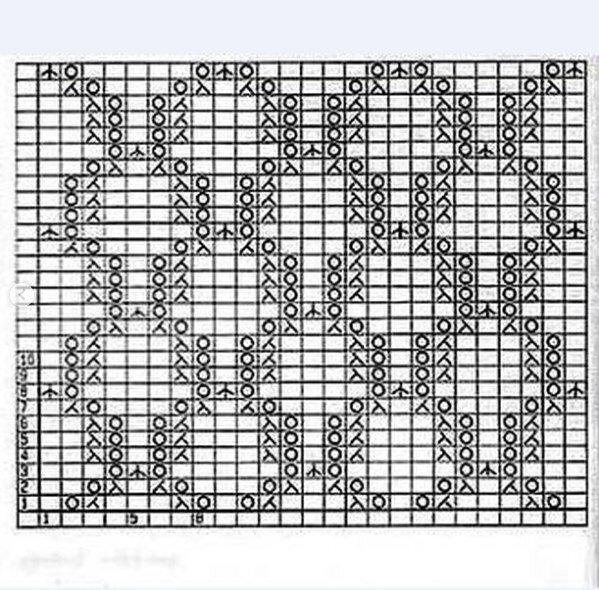 Схема узоров для ажурных шарфов