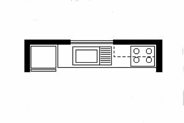 План линейной кухни