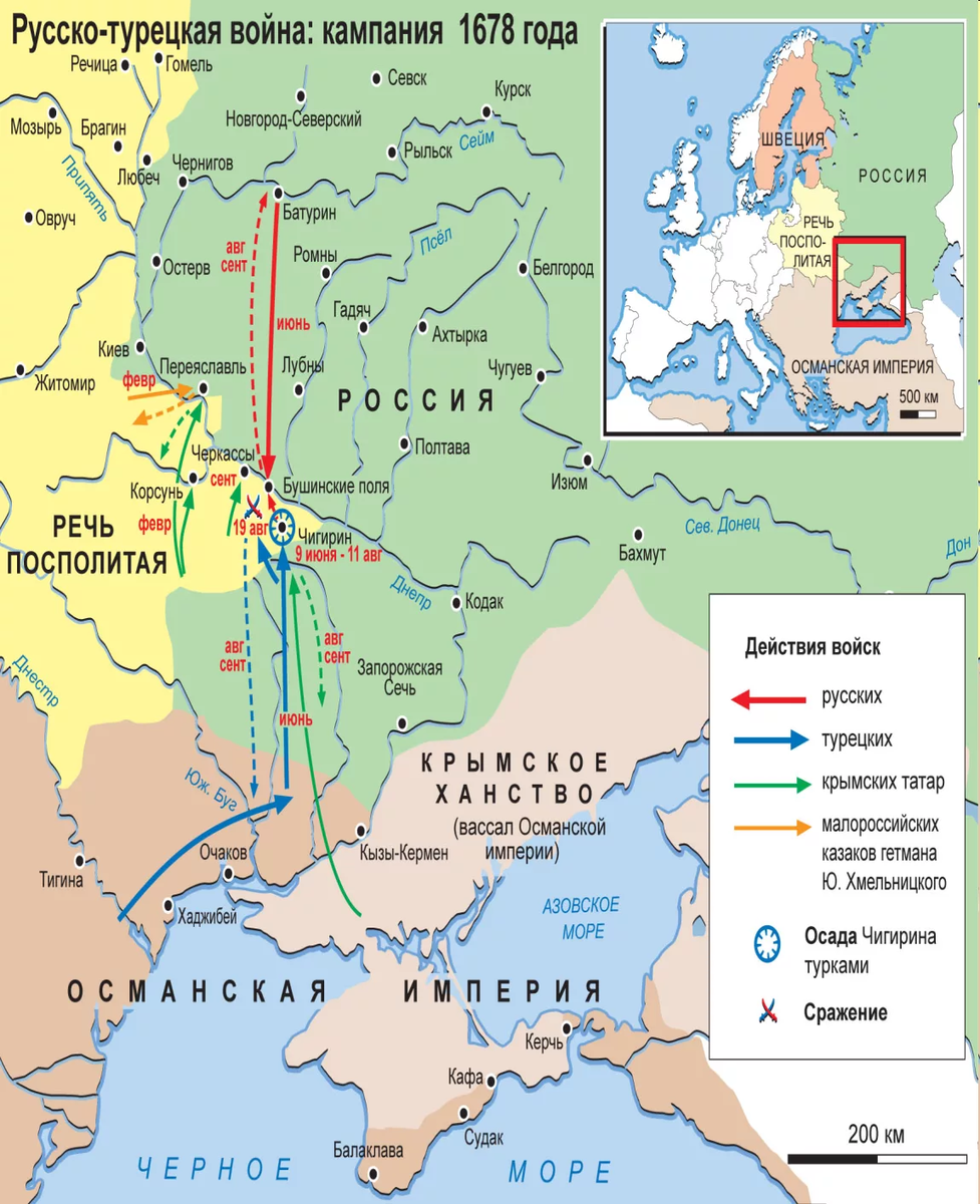 Русско-турецкая война - контурная карта 8 класс