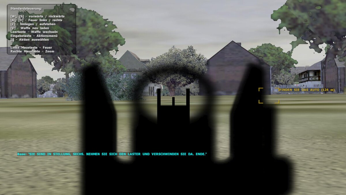 Прицеливание через мушку с использованием M-16.