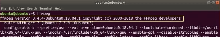  Версия ffmpeg