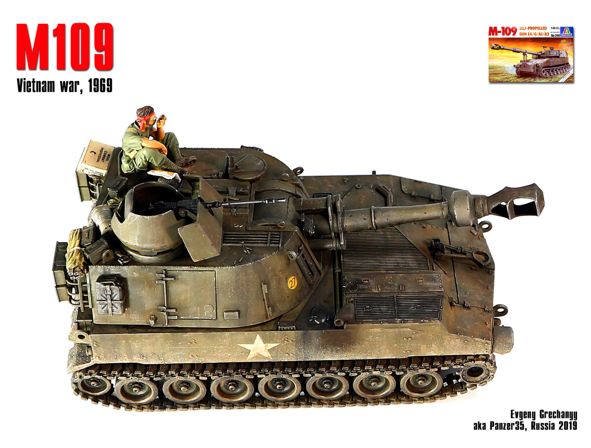 Доброе утро, Вьетнам: американская 155-мм САУ M109, 1969 г. (Italeri 246) |  Panzer35 | Дзен