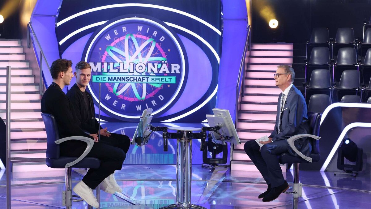 Йозуа Киммих и Леон Горецка в программе «Кто хочет стать миллионером?»