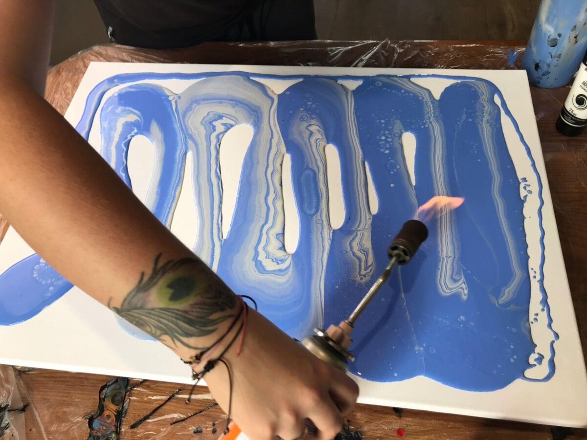 fluid art техника грязный стакан