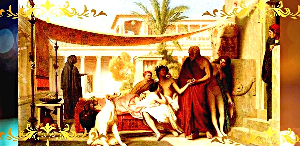 Сократ "воспитывает" Алкивиада в обществе гетер