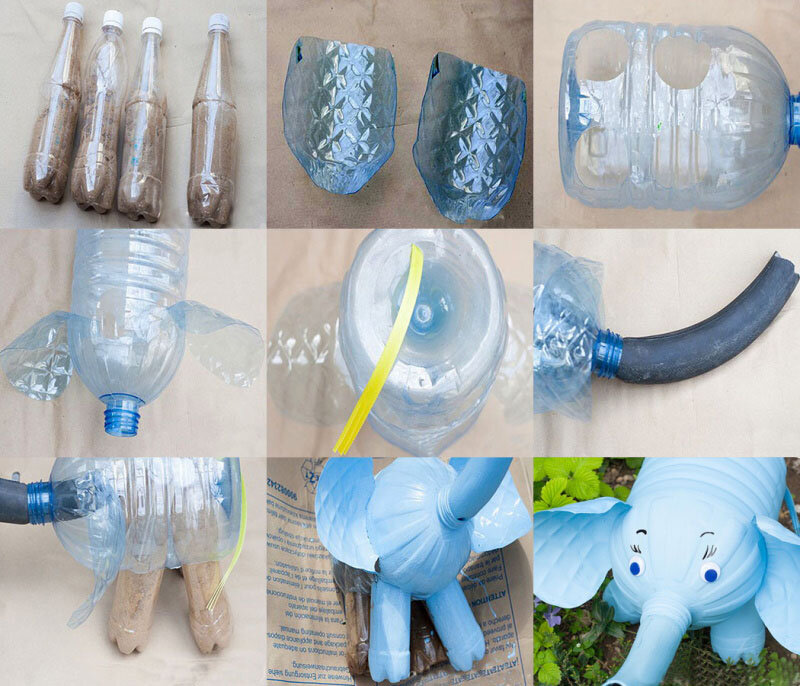 Павлин из пластиковых бутылок