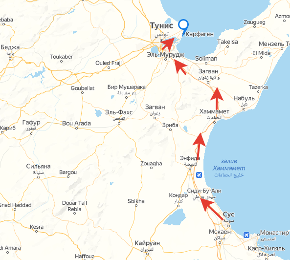 По  маршруту, указанному стрелками, мы проехали по автомагистрале до озера  Бахира.