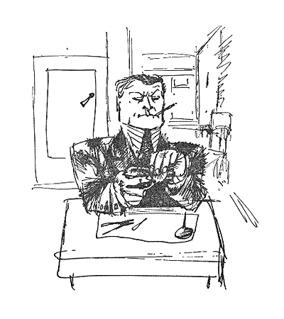 Капитан чистит табельное оружие. Иллюстрация Г. Калиновского (источник фото: http://kalinovski.narod.ru/5mon/023.html)