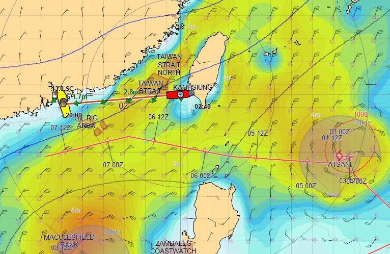 Типичная погода в Тайваньском проливе в осенне-зимний сезон. Из архива автора.