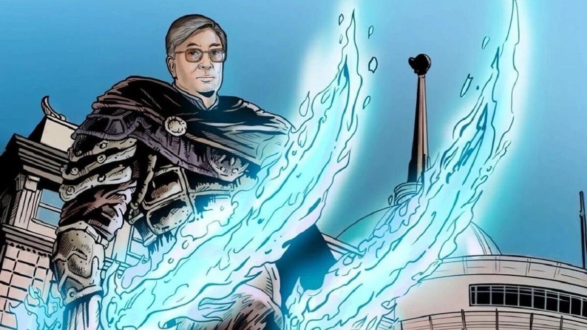    Нарисованный в образе батыра президент Казахстана Касым-Жомарт Токаев:Otyrar.kz