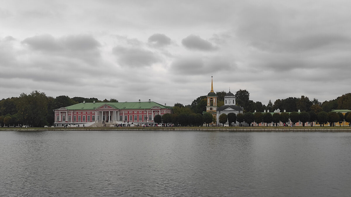 Вид на усадьбу со стороны Большого Дворцового пруда
