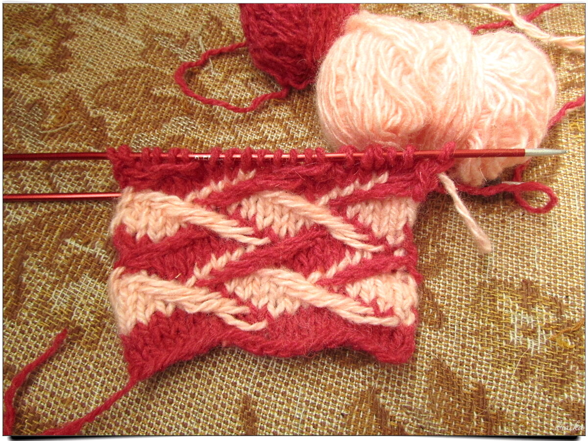 Двухцветный тканный узор или узор "Плетёнка"