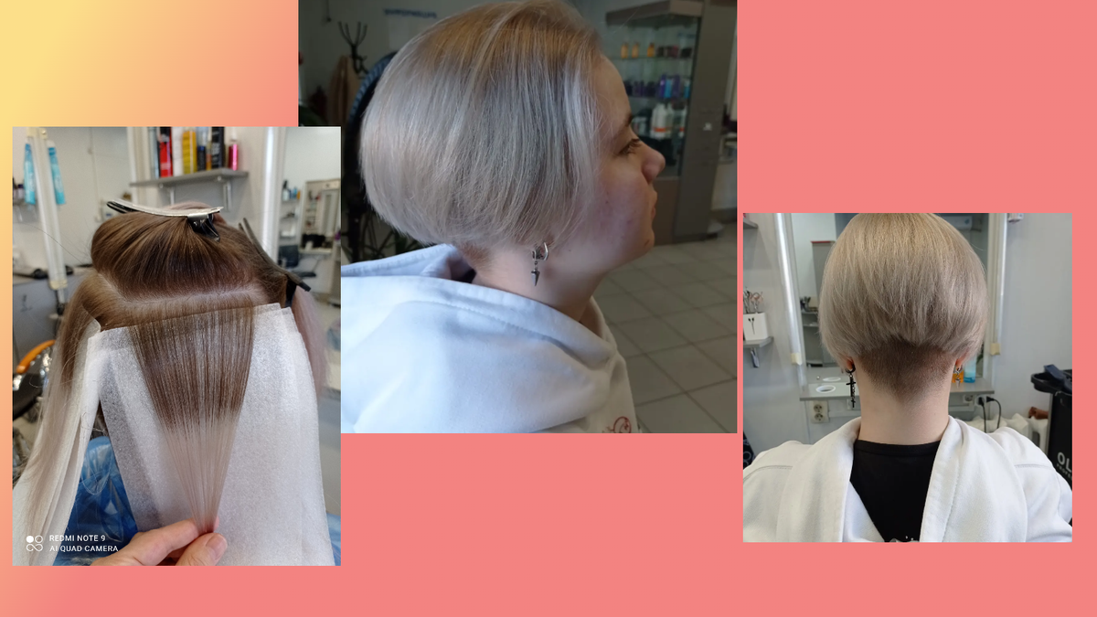 Тотал блонд, отросший корень более 1,5 см 