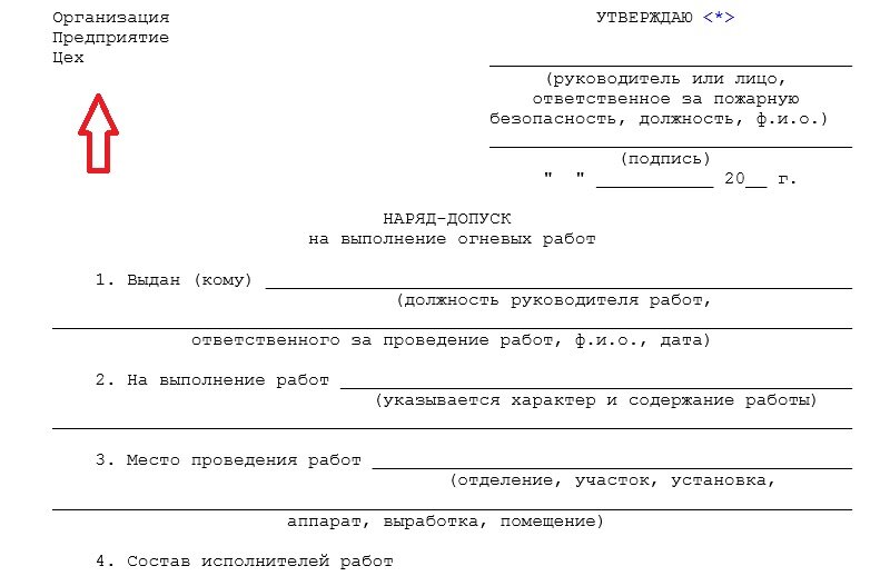 Технологическая карта на огневые работы