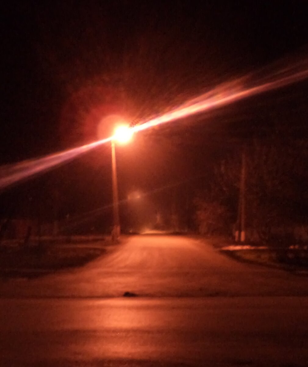 … Одинокий фонарь освещал  небольшое пространство перед  магазином