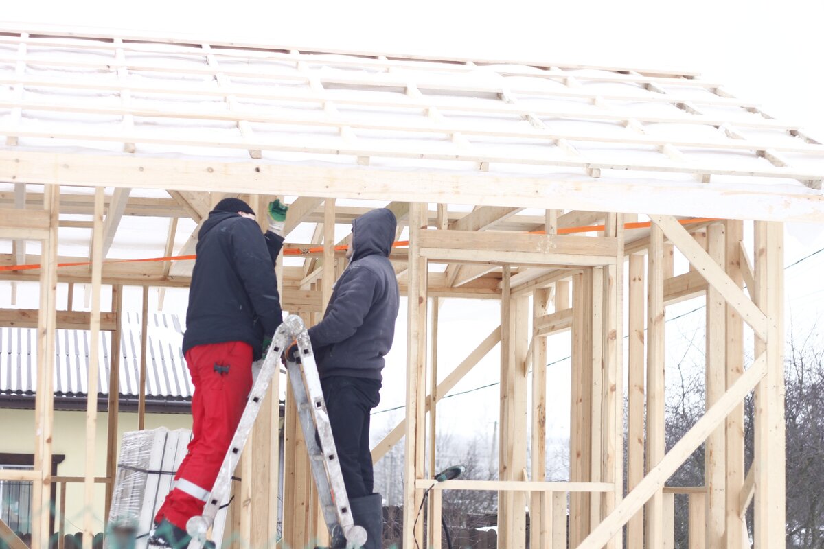 Возведение каркаса дома
