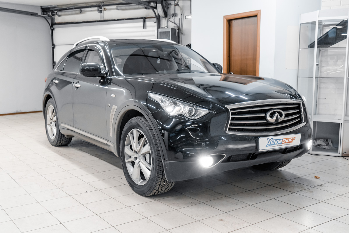 Установка светодиодов в ПТФ и подсветку номера Infiniti QX70 | Xenonshop.ru  | Дзен