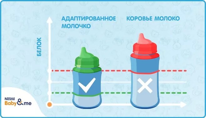 Содержание белка в неадаптированном коровьем молоке