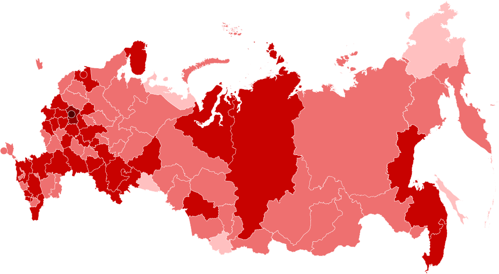 Карта распространения случаев заражения Коронавирусом по регионам России на 14 мая.