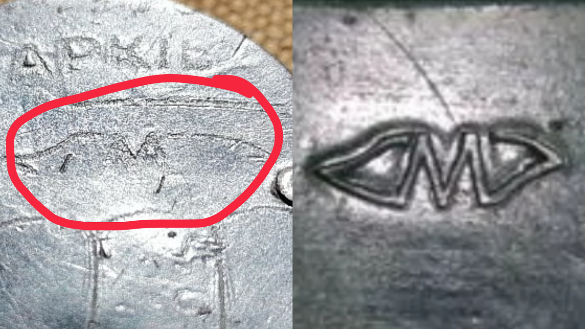 Клеймо Металлиста на данном ноже слева, справа на заводском ноже