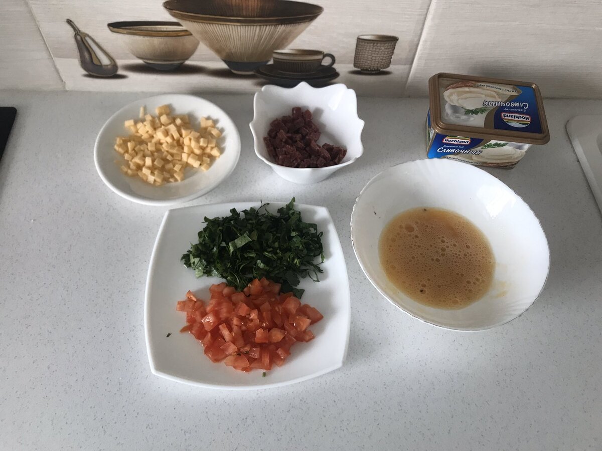 все режем, яйцо взбиваем