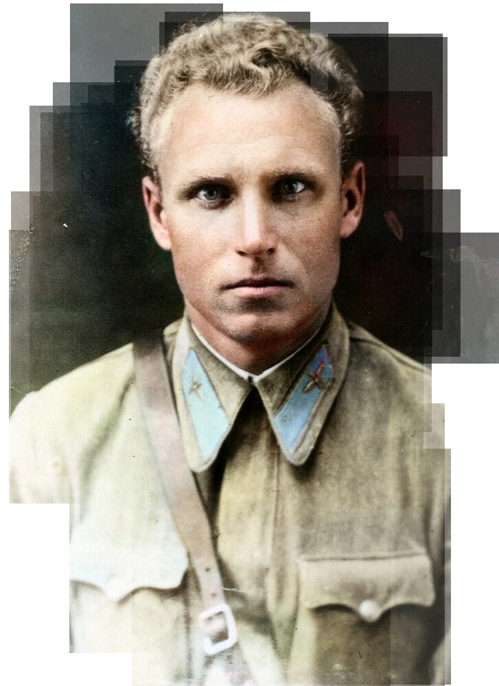 Герой Советского Союза Горовец Александр Константинович. На момент подвига — заместитель командира 1-й эскадрильи 88-го гвардейского истребительного авиационного полка (8-я гвардейская истребительная авиационная дивизия, 5-й истребительный авиационный корпус, 2-я воздушная армия, Воронежский фронт) гвардии старший лейтенант. Фото: archiv-shakhty.ru. Фотография использована в качестве иллюстрации.