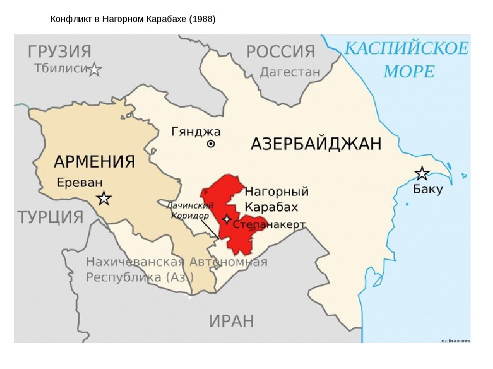 Карта лачинского коридора в карабахе