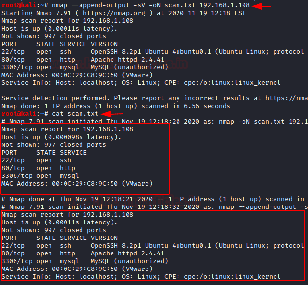 Nmap примеры