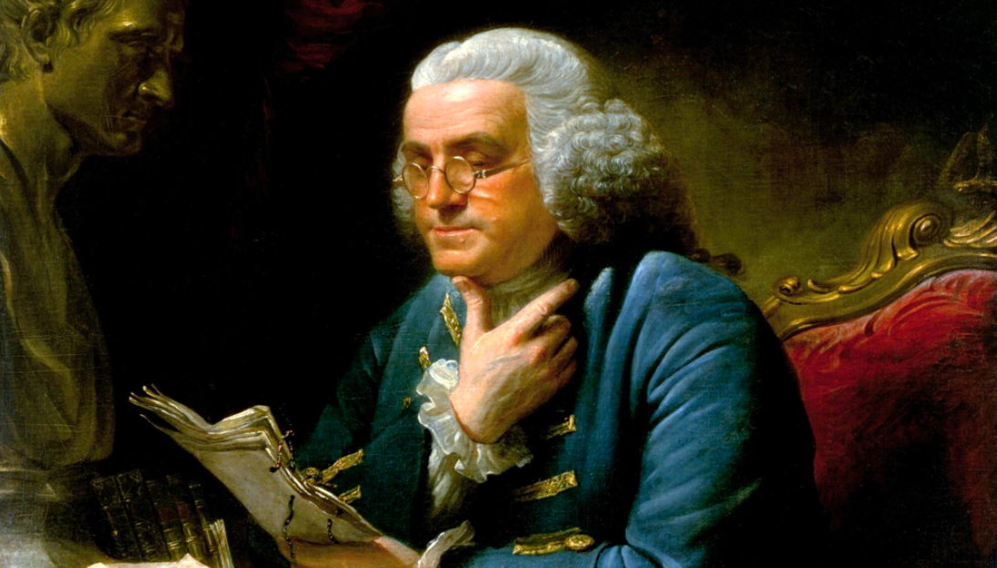 Источник: https://ru.wikipedia.org/ Портрет Бенджамина Франклина кисти Дэвида Мартина, 1767, хранится в Вашингтоне, в Белом доме.