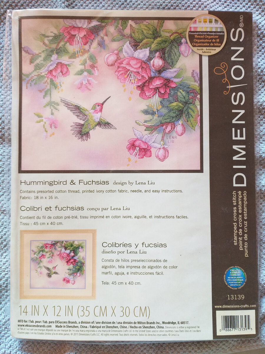 Фото автора. Набор от DIMENSIONS "Колибри и фуксия"