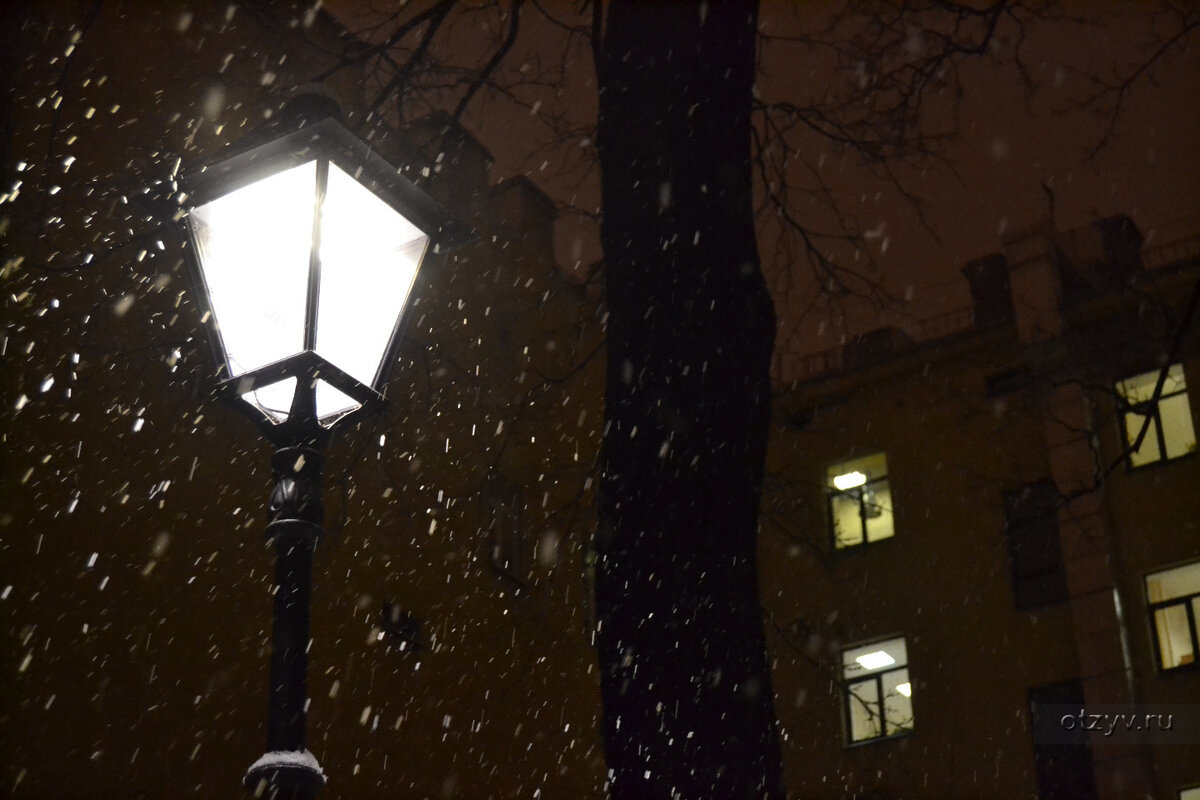 Снегопад фонарь