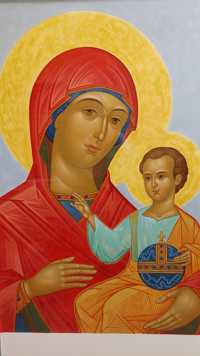 Икона "Богородица Вифлеемская", для иконостаса придела Всецарицы, г. Астрахань, работа мастерской "Палехский Иконостас"