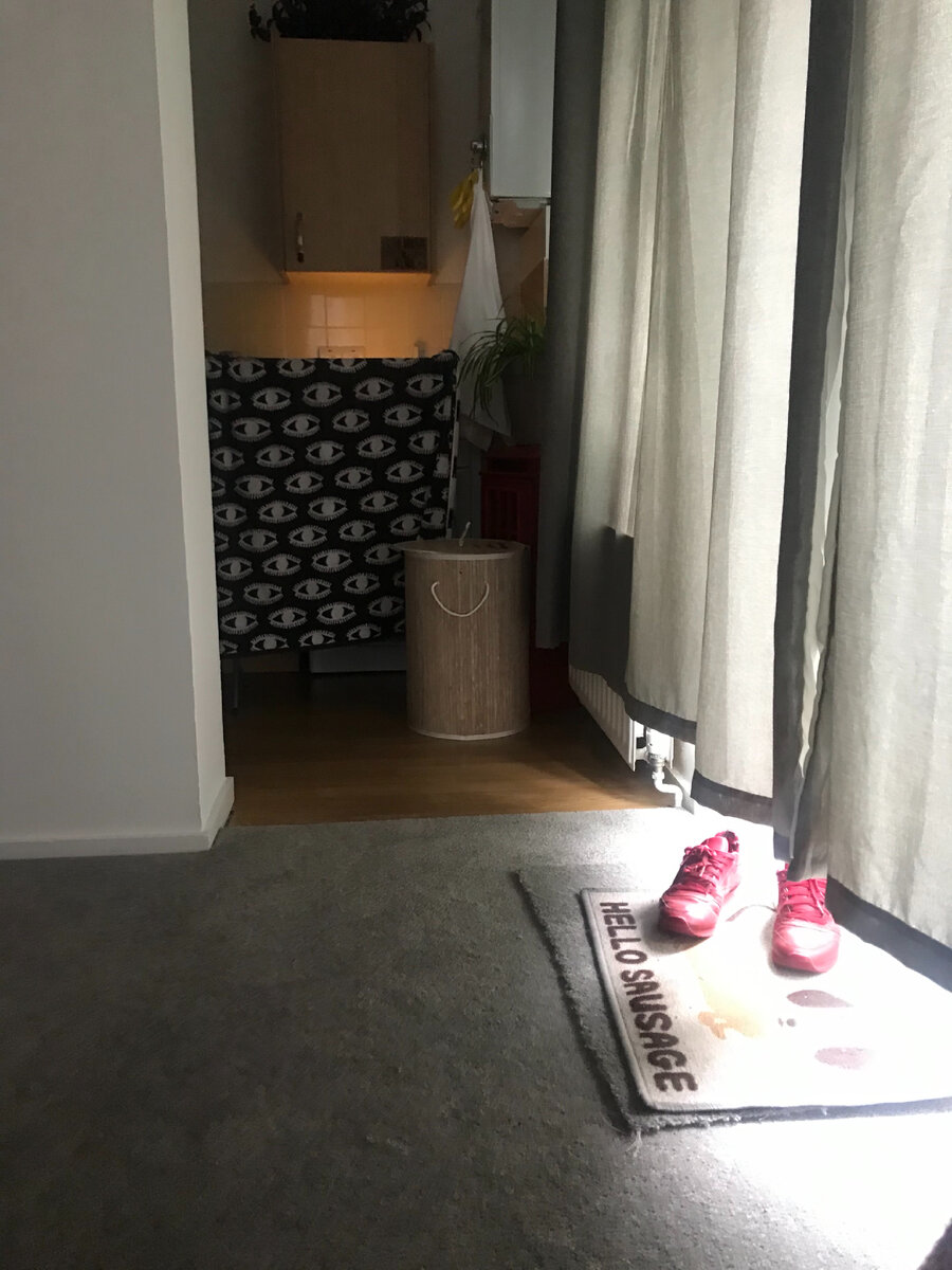 В гостях. Ковролин подходит вплотную к выходу в садик. Фотография из личного архива. 