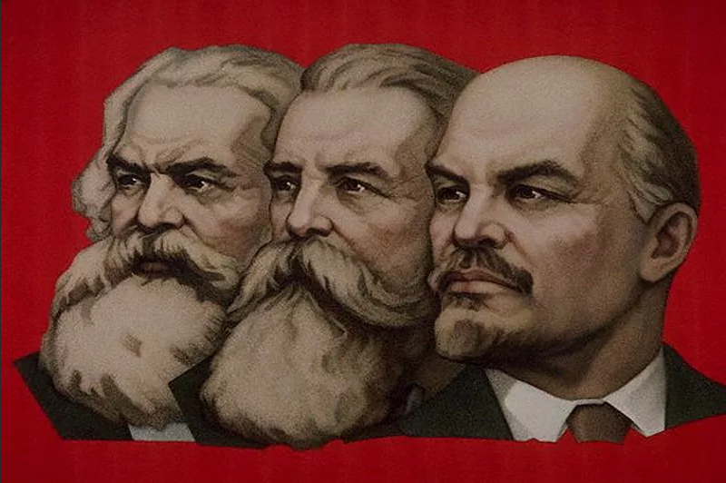 Карл Маркс, Фридрих Энгельс и Владимир Ленин ( изображение с сайта : https://goo.su/9La)