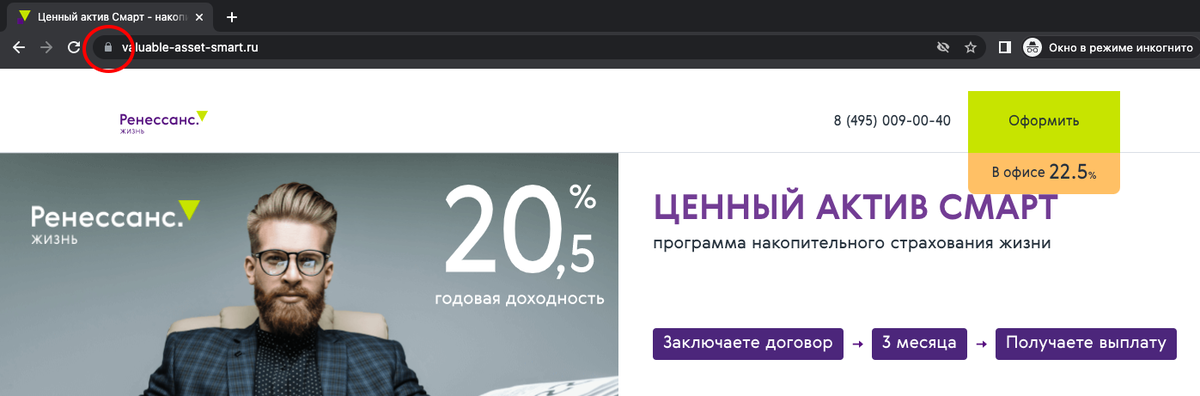 Как видите, у «Смерта» все в порядке с сертификатами безопасности. Скриншот браузера