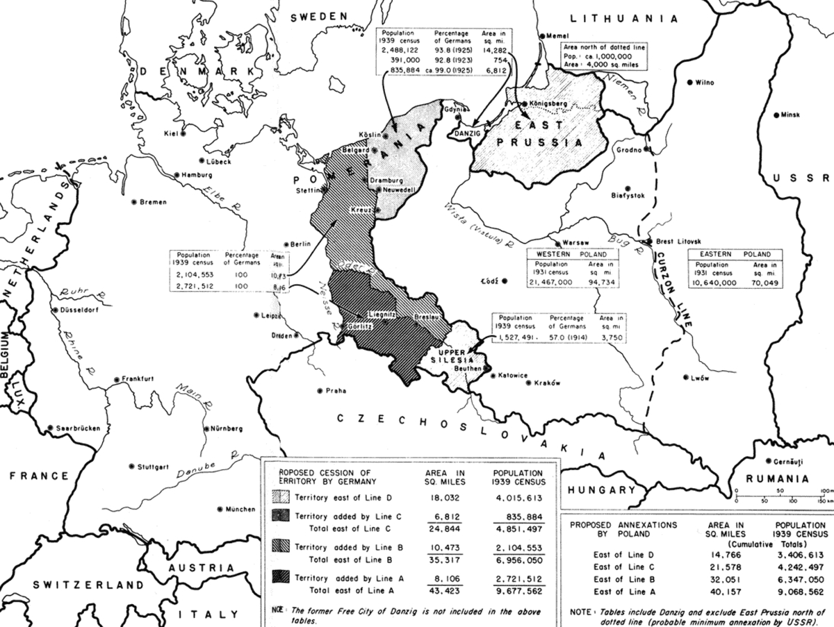 Карта силезии 1945 года