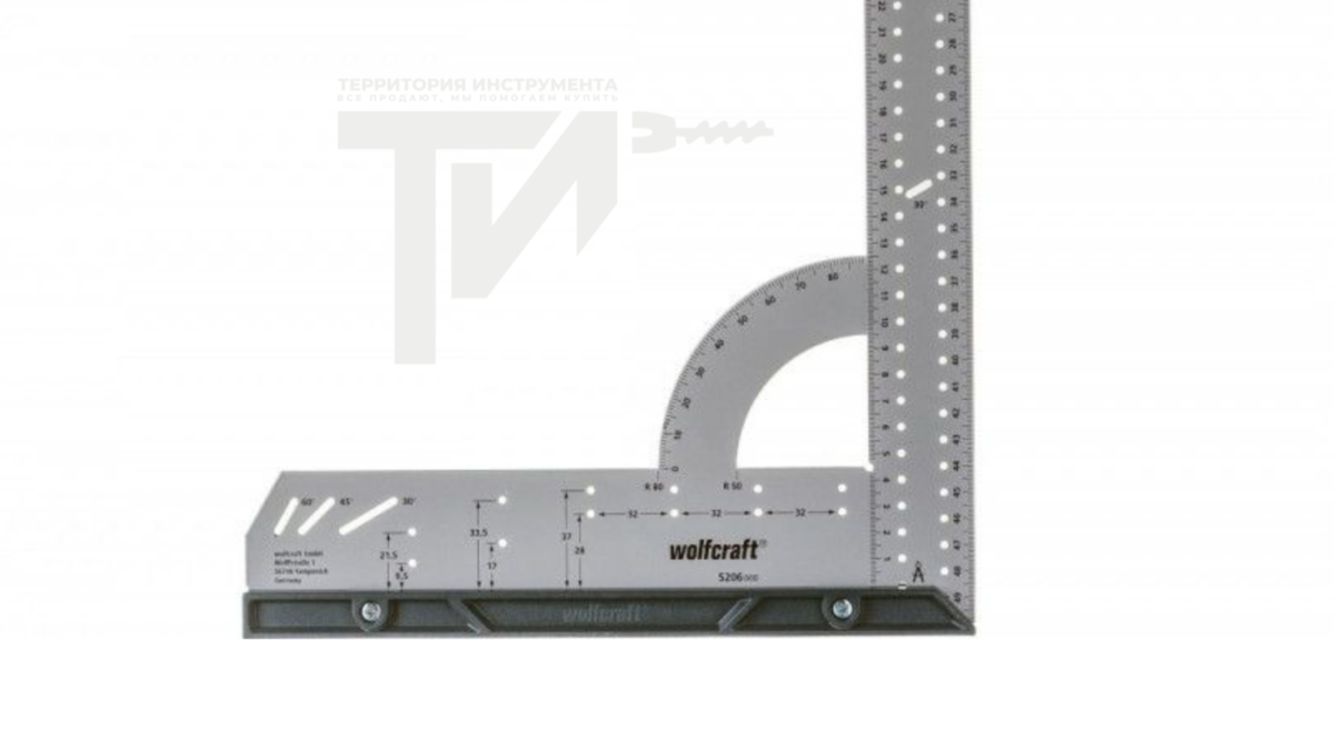 Угольник разметочный ВОЛЬФКРАФТ многофункциональный длина 500мм