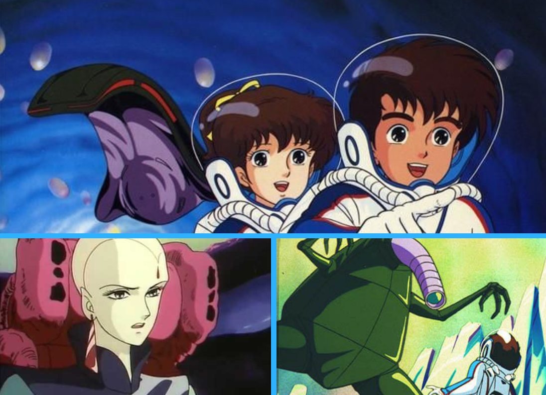 Кадры из аниме "Необыкновенная схватка". 